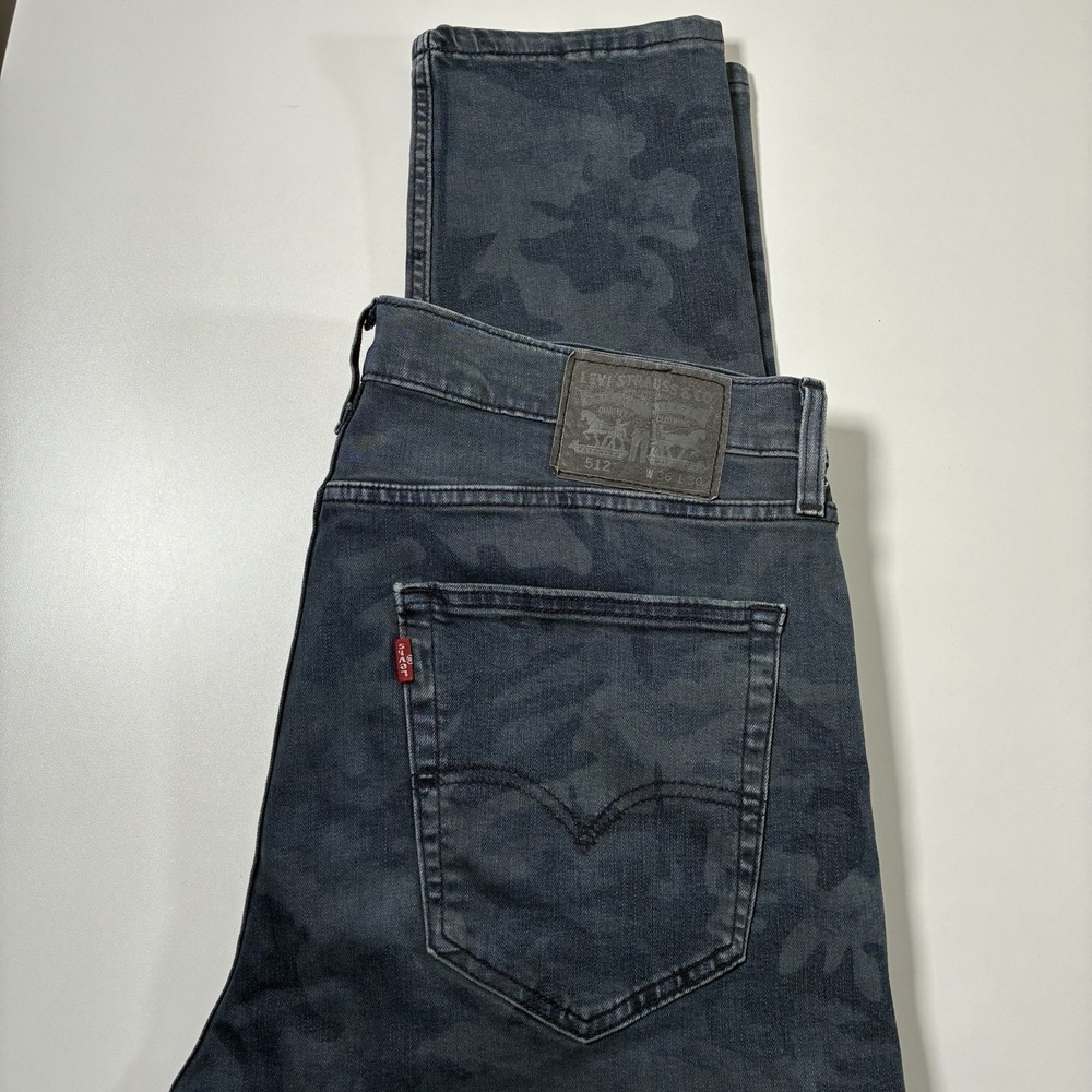 Levi's Performance 512 Jeans 37x30 Blue Camo Stretch Denim (Tag 36x30)